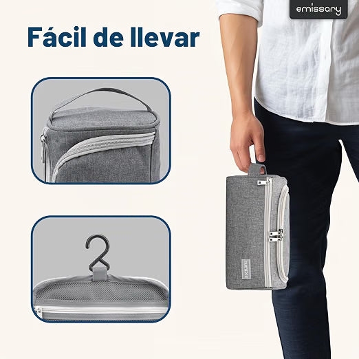 Hanging Travel Toiletry Bag for lady n Men, Dopp Kit - Gray