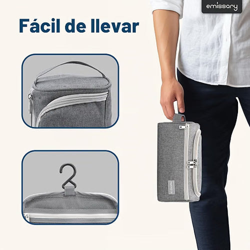 Hanging Travel Toiletry Bag for lady n Men, Dopp Kit - Gray